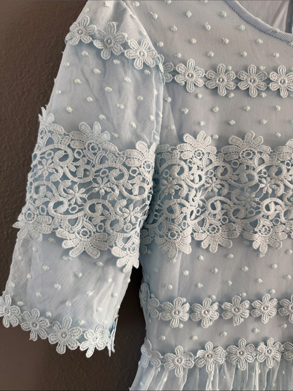JessaKae Light Blue Lace Tiered Midi Dress - Picture 2 of 8